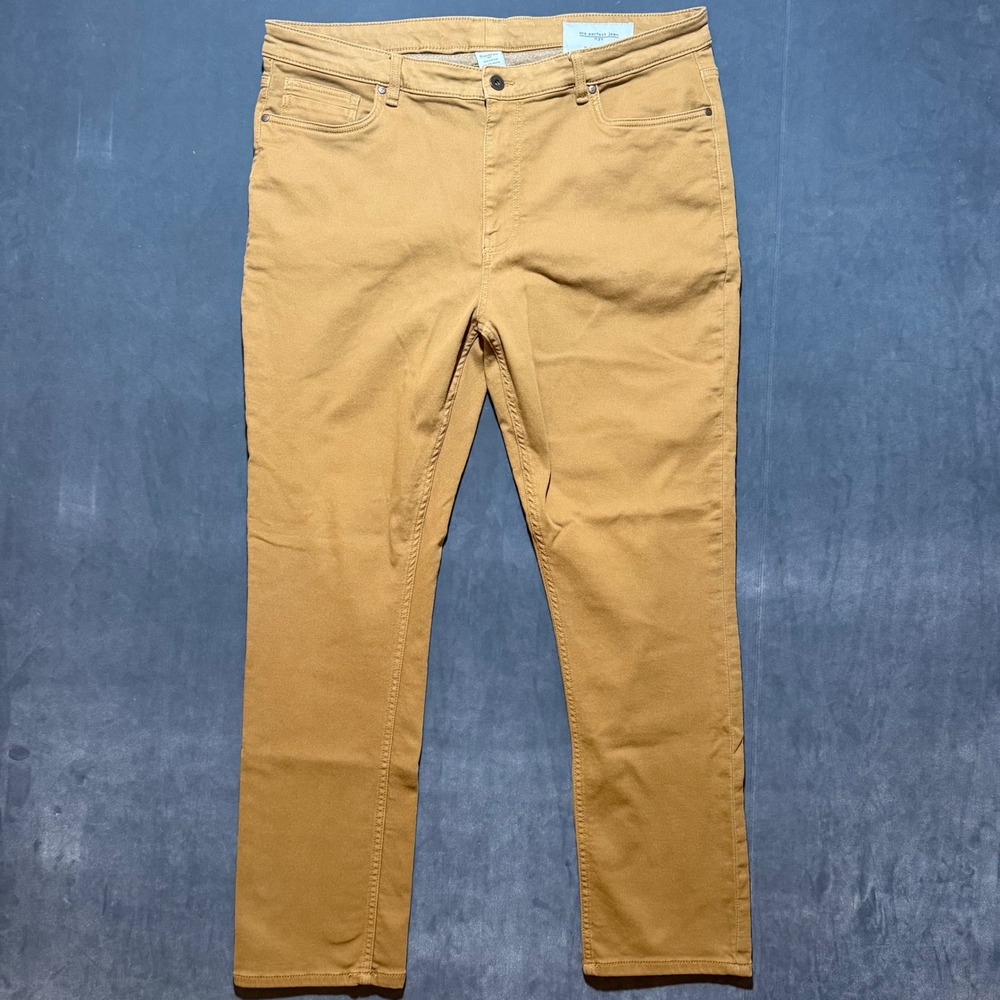 The Perfect Jean NYC Slim Fit Pants Mens 40x32 Khaki Denkhaki Stretch Denim